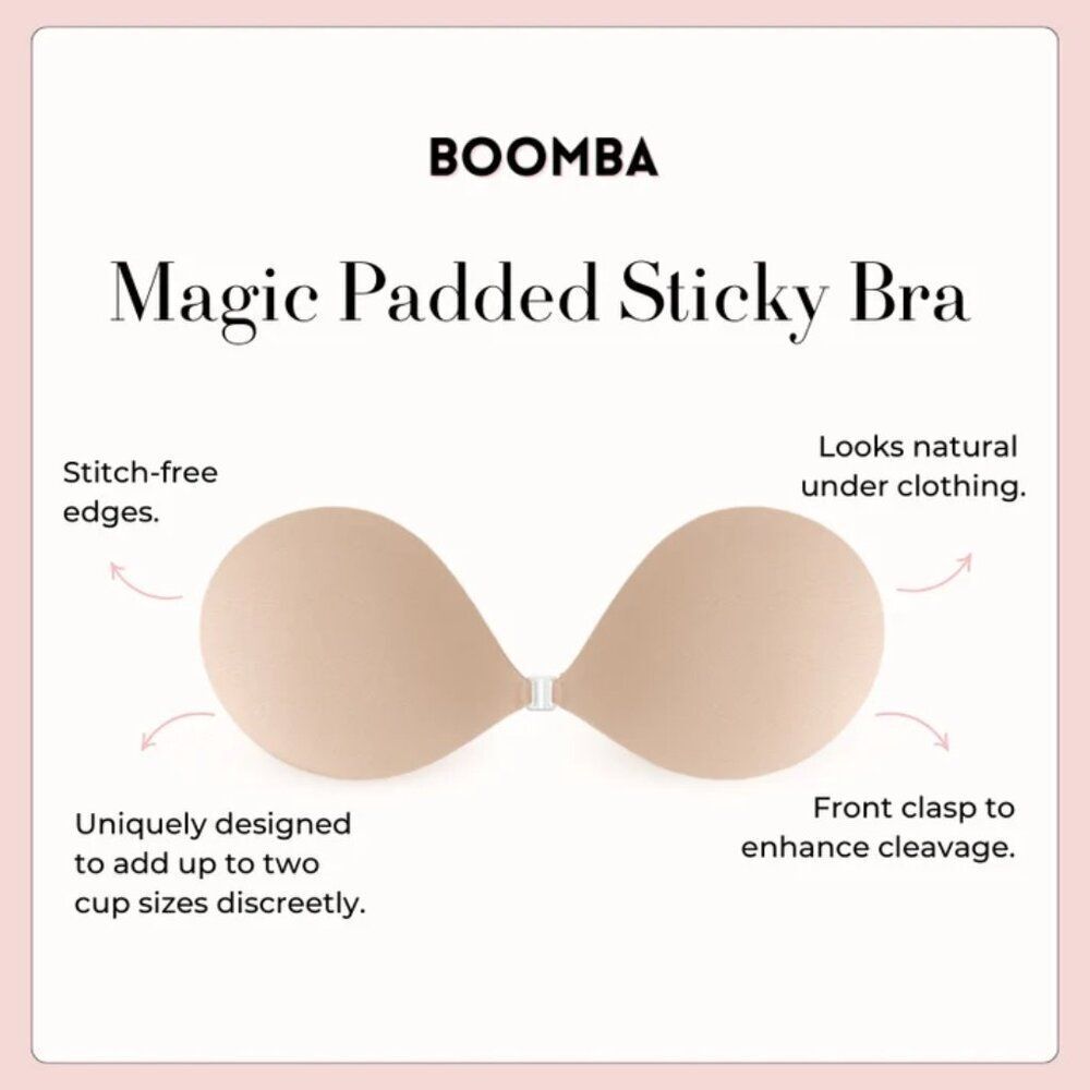 BOOMBA Magic Padded Sticky Bra Size F SAND 32G 34F 36E 38D 40C 42B - Picture 4 of 11